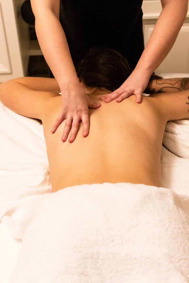 Warmly lit Thai massage studio interior at Chan Thai Spa